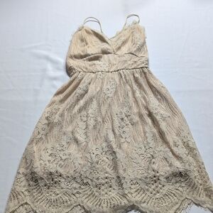 Aooksmery Elegant Cream Lace Youth Dress Size Small NWOT